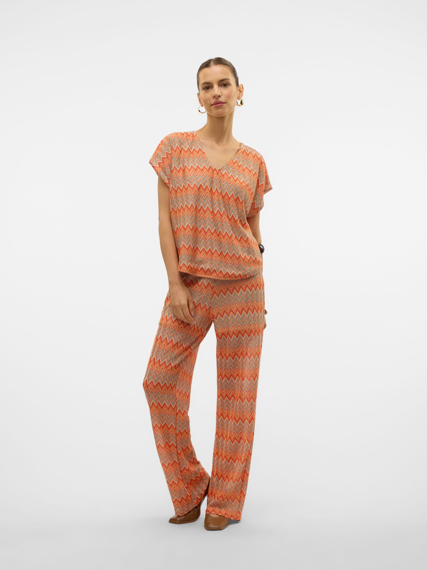 Vero Moda VMDICTE SS V-NECK TOP JRS GA VO Dubarry/MELANGE 2900155833042