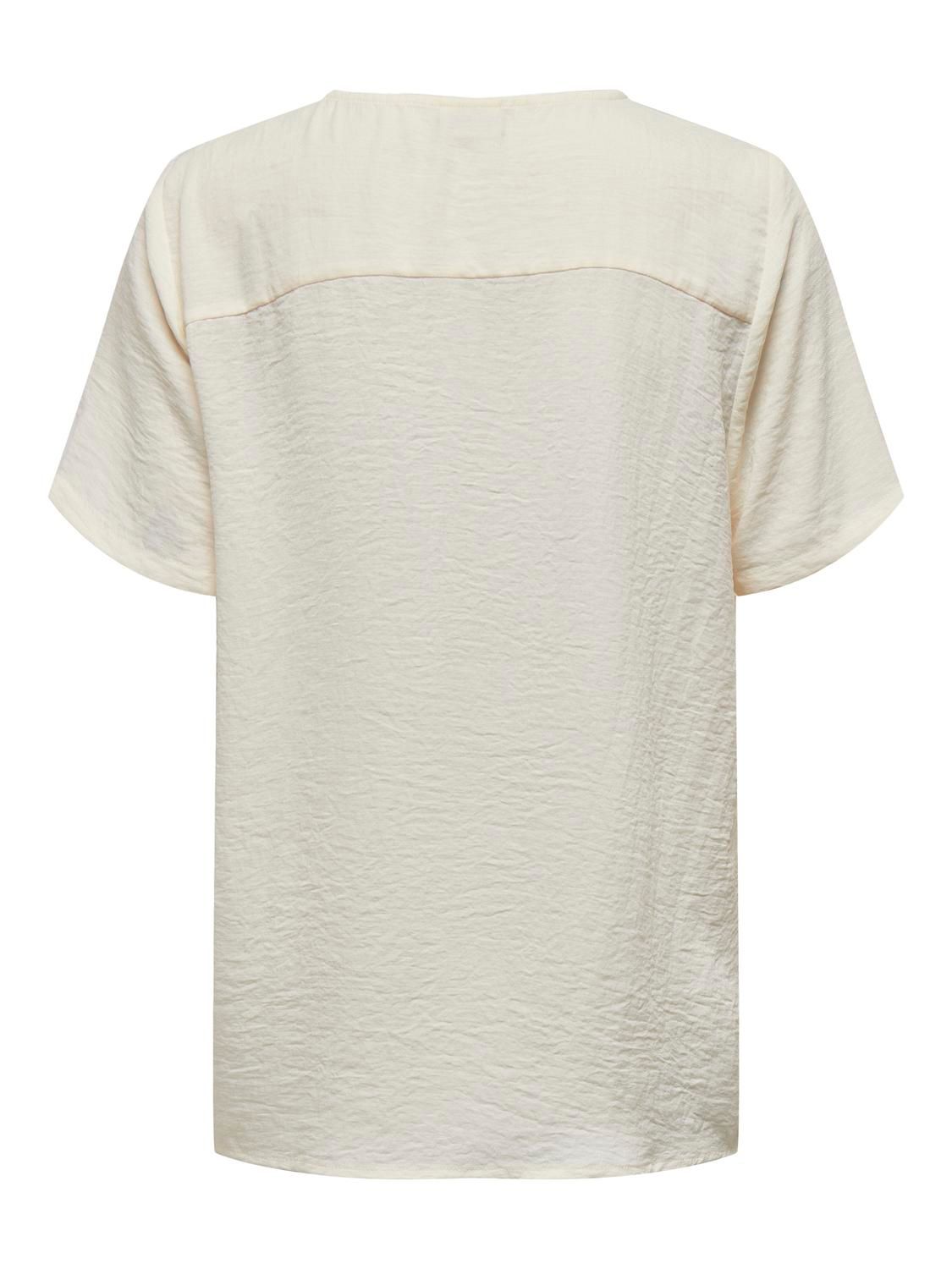 JDY JDYDIVYA LIFE S/S V-NECK TOP WVN DI Cloud Dancer 2900155842020 JDY JDYDIVYA LIFE S/S V-NECK TOP WVN DI Cloud Dancer 2900155842020