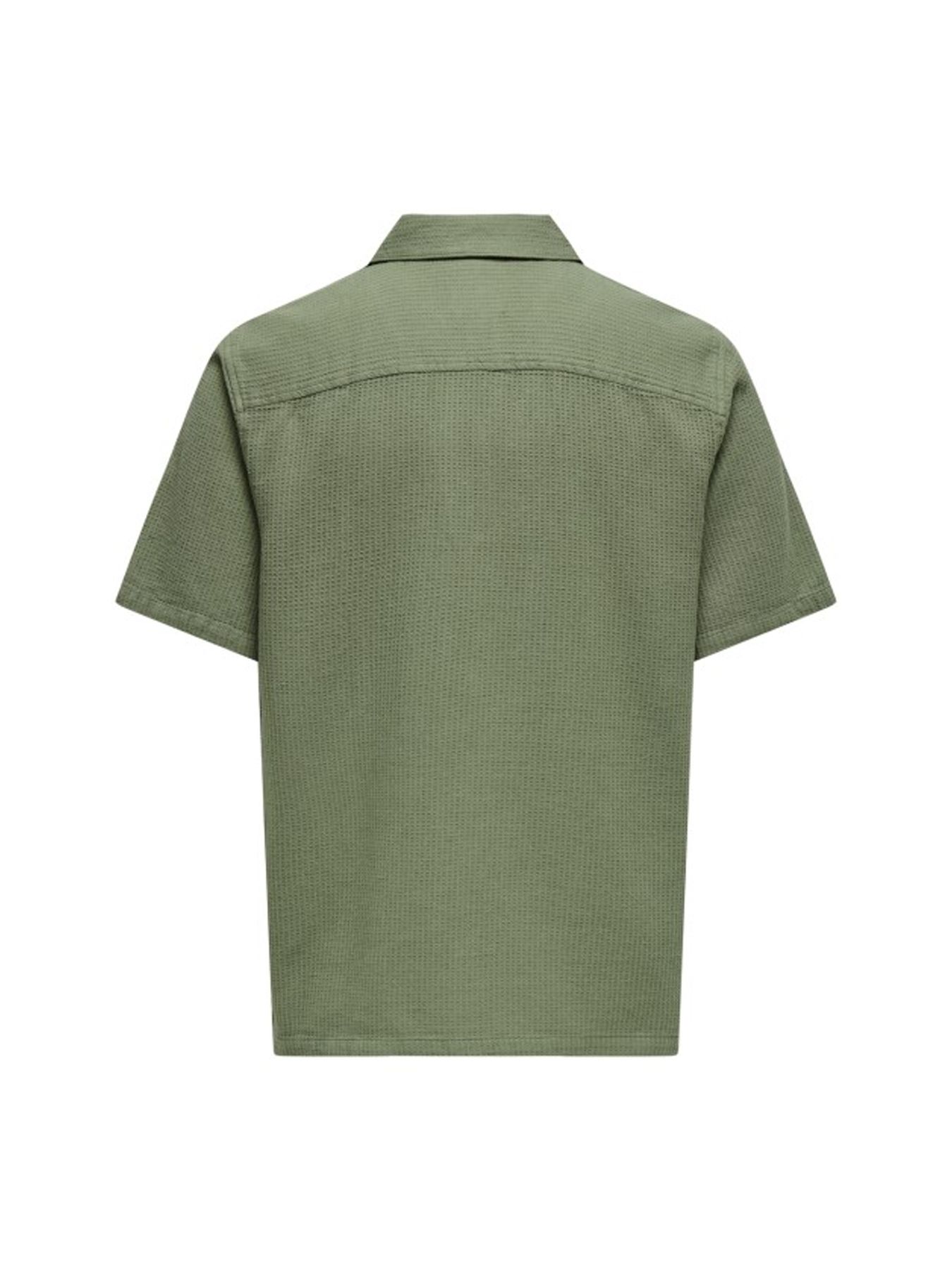 Only & Sons ONSBERTIL WAFFLE SS RESORT SHIRT Deep Lichen Green 2900155895026