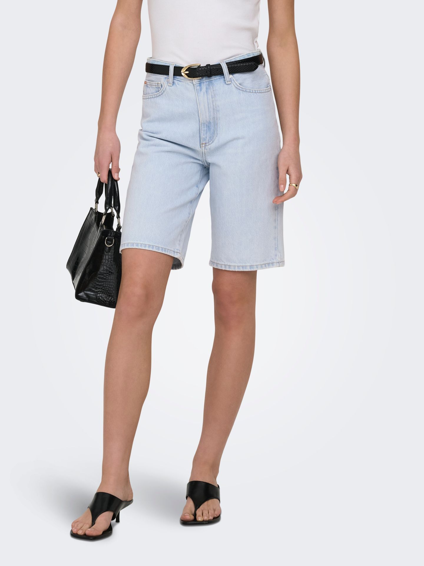 Only ONLSONNY HW WIDE DNM SHORTS NOOS Light Blue Bleached Denim 2900165919057