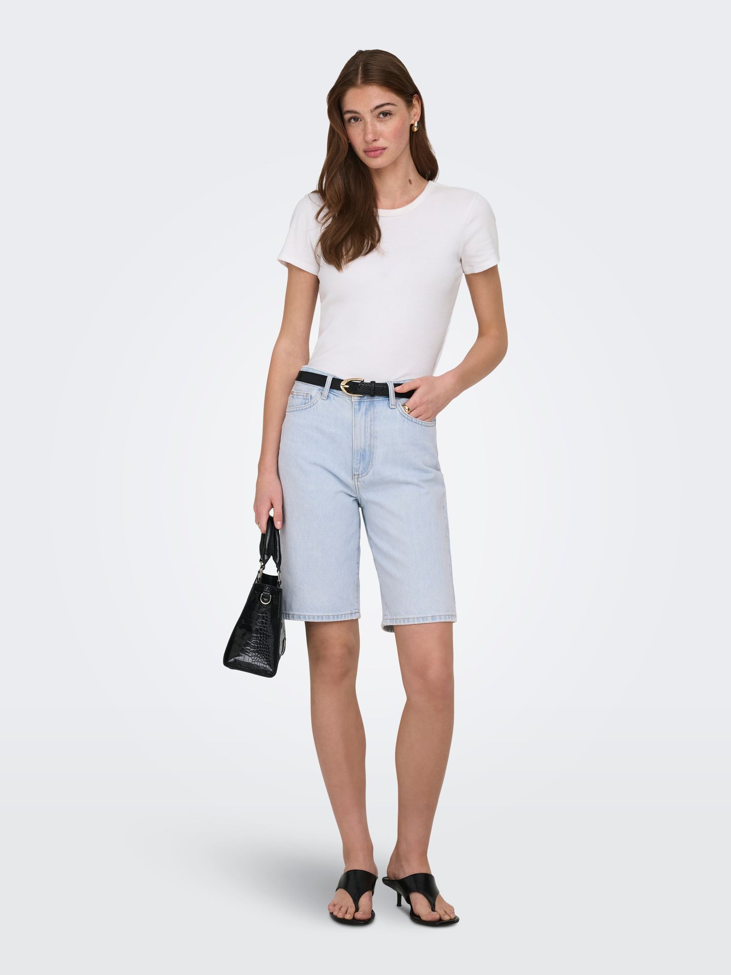 Only ONLSONNY HW WIDE DNM SHORTS NOOS Light Blue Bleached Denim 2900165919057