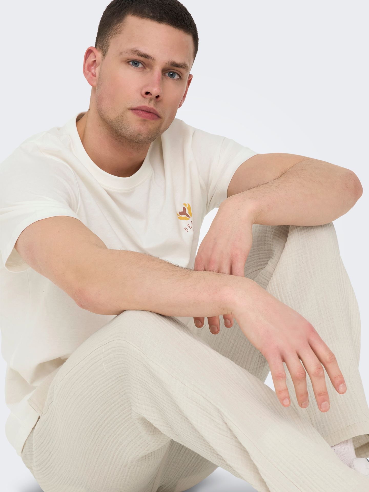 Only & Sons ONSMANUEL LIFE REG SS DESERT TEE CS Cloud Dancer/DRIFT 2900155997034