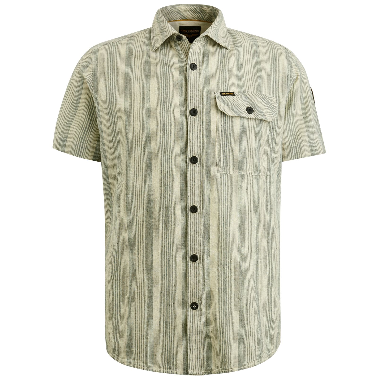 Pme Legend Short Sleeve Shirt Yarn Dyed Strip North Atlantic 2900156020045