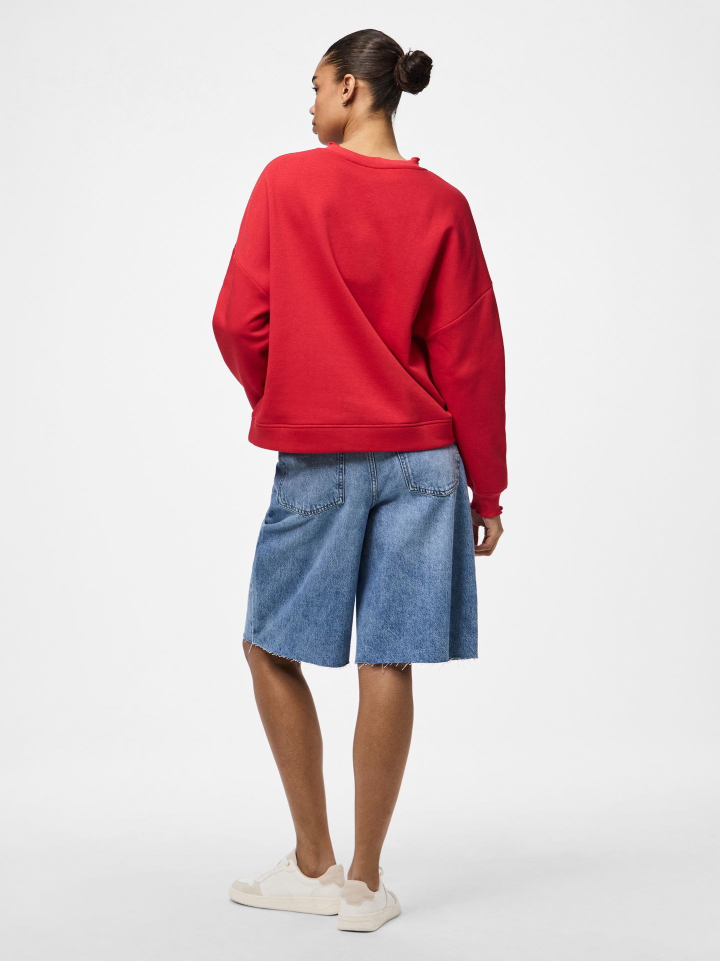 Pieces PCMALIAH LS PRINT SWEAT BC True Red/Mango 2900156051025