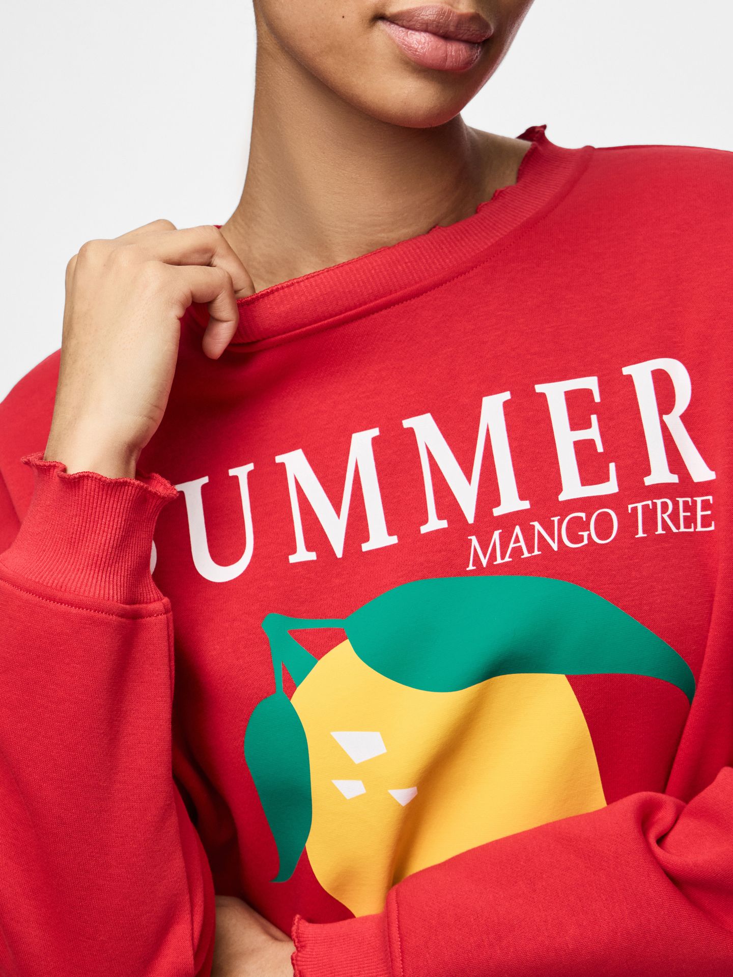 Pieces PCMALIAH LS PRINT SWEAT BC True Red/Mango 2900156051025