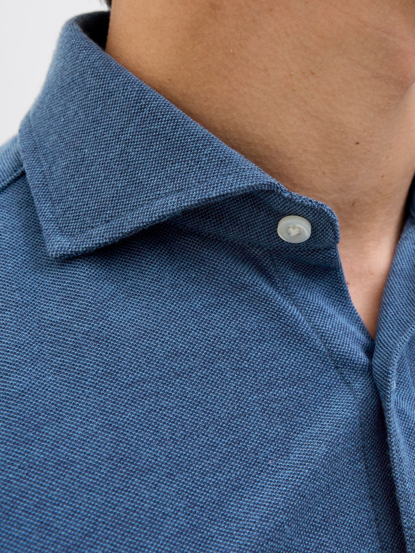 Jack & Jones JPRBLALANCE PIQUE S/S SHIRT SMU Chambray Blue 2900156061048