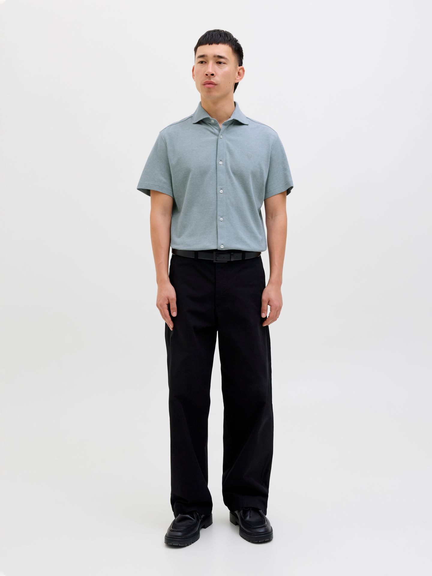 Jack & Jones JPRBLALANCE PIQUE S/S SHIRT SMU Stormy Sea 2900156052015