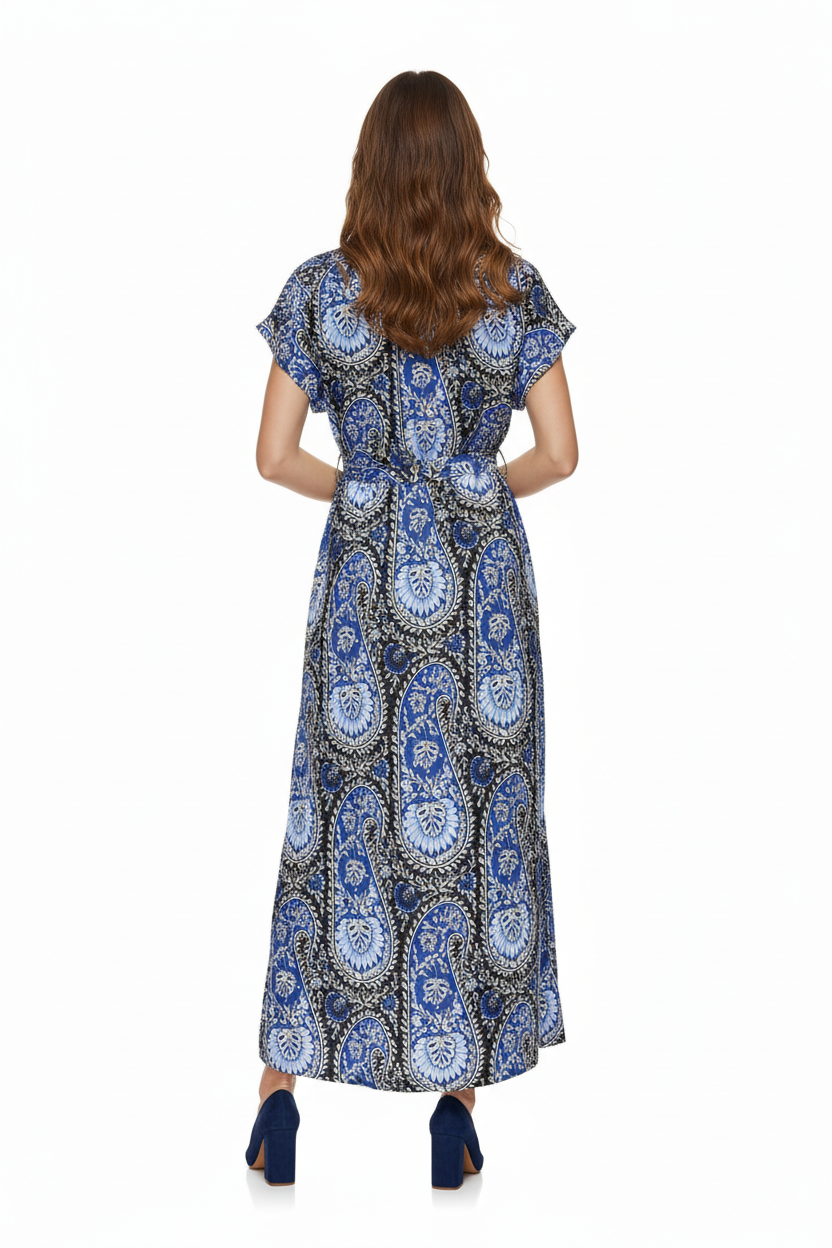 JDY JDYTROYA LIFE S/L MIDI DRESS WVN DI Princess Blue/36-01-26 - ETHNIC MIX 2900163891058