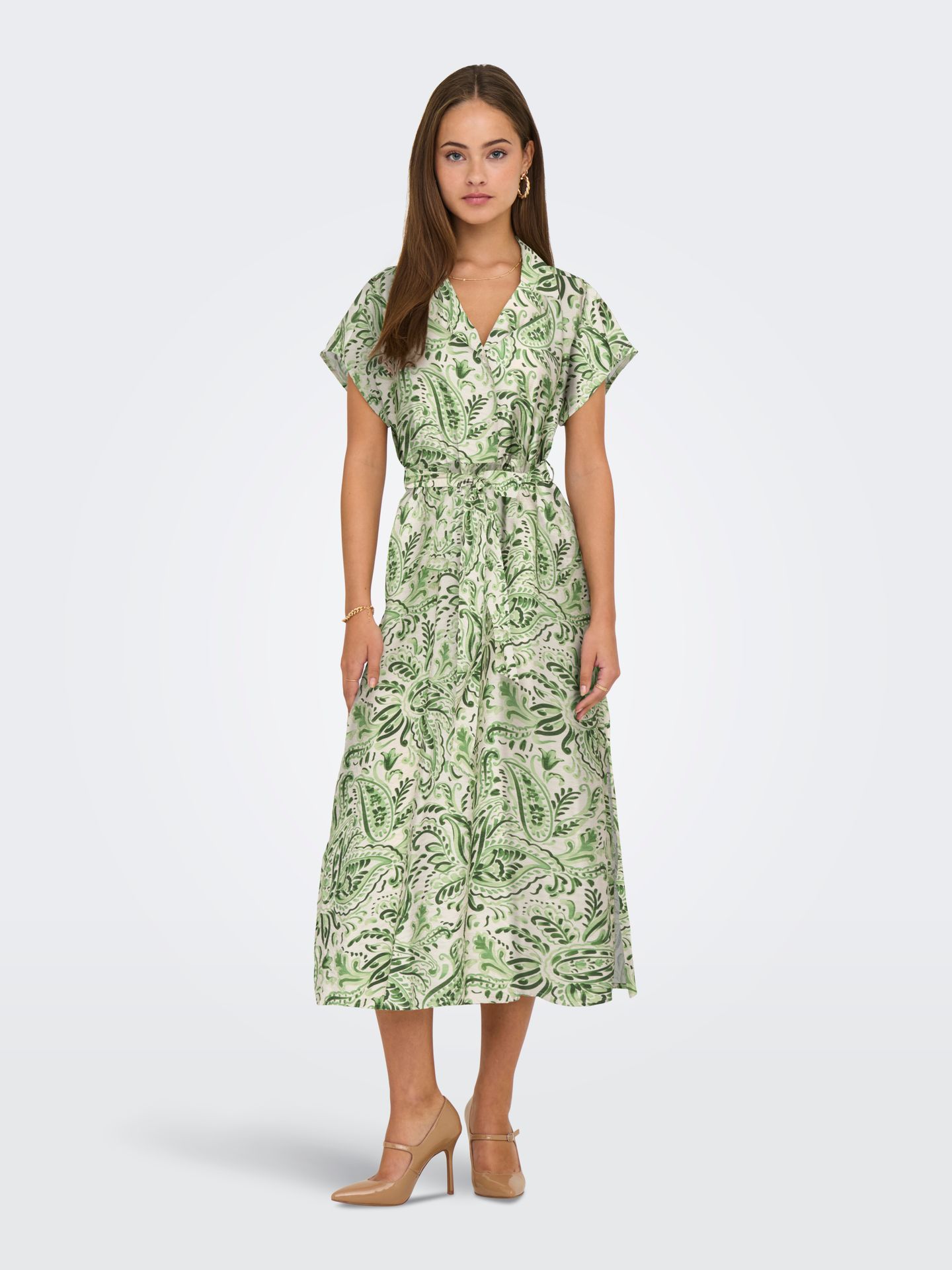 JDY JDYTROYA LIFE S/L MIDI DRESS WVN DI Creme/37-01-26 ETHNIC MIX 00113050-EKA26011400003308