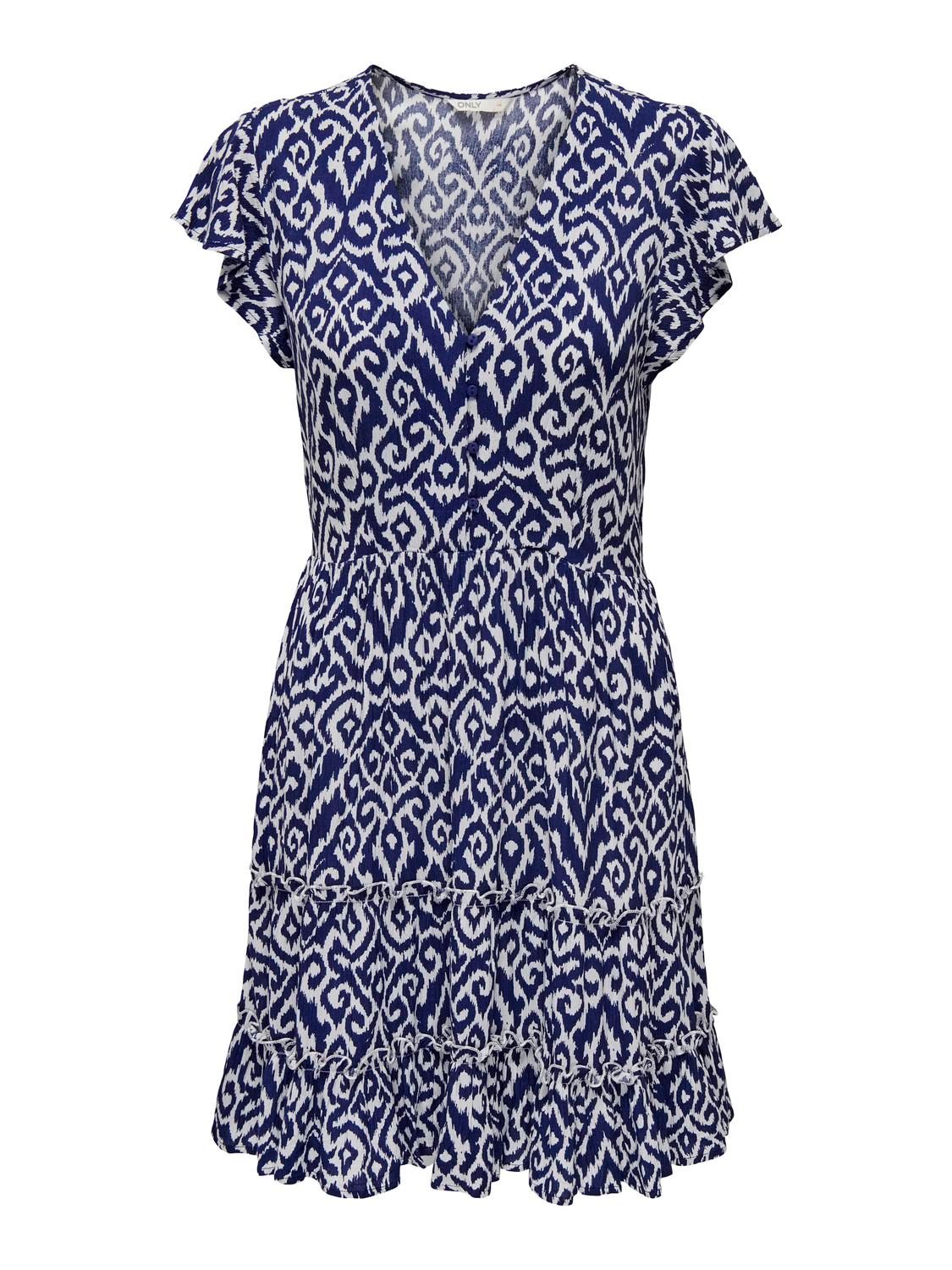 Only ONLCLAUDETTE LIFE SS MINI DRESS WVN Ombre Blue/CLAUDETTE GRAFIC 00113052-EKA26011400002477