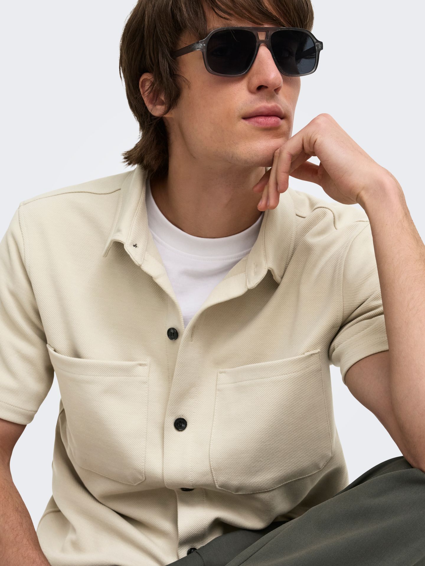 Only & Sons ONSNEWKODYL REG SS SHIRT NOOS Silver Lining 2900165102022
