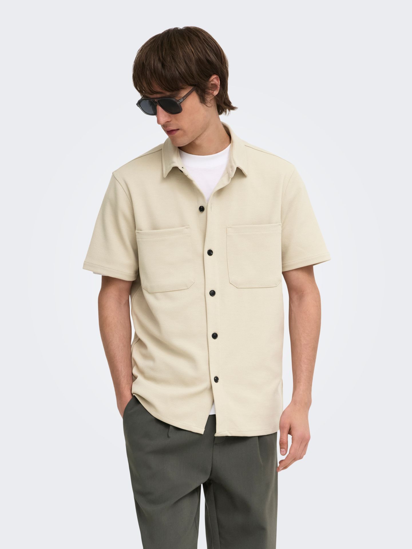 Only & Sons ONSNEWKODYL REG SS SHIRT NOOS Silver Lining 2900165102022