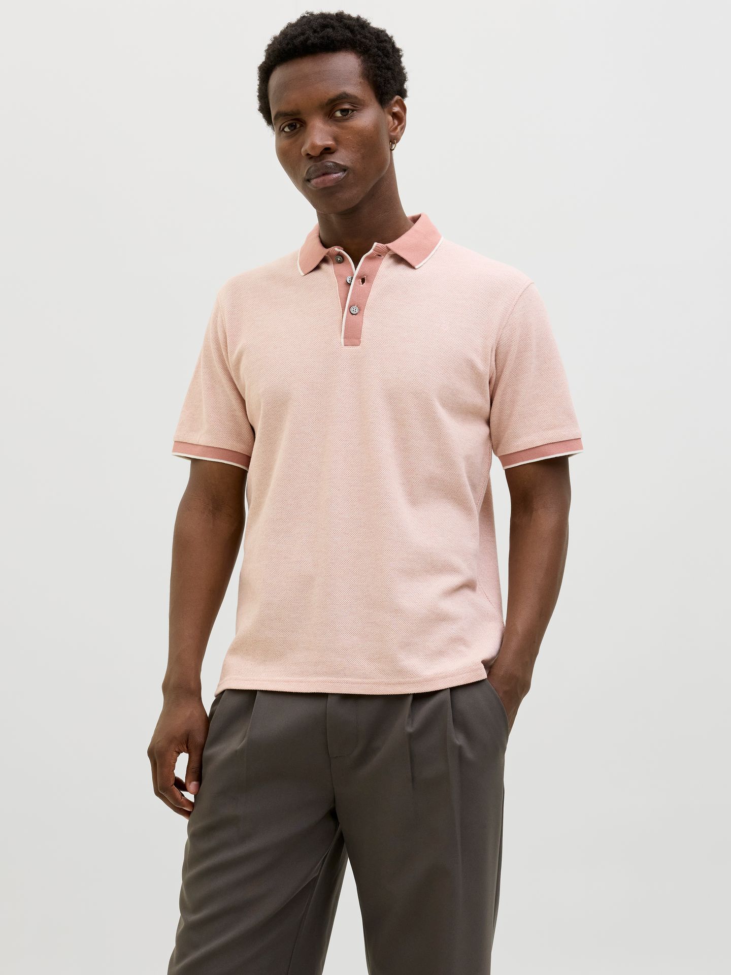 Jack & Jones JPRCCLOGAN SS POLO Adobe Rose/Melangé 00113058-EKA26011400002898