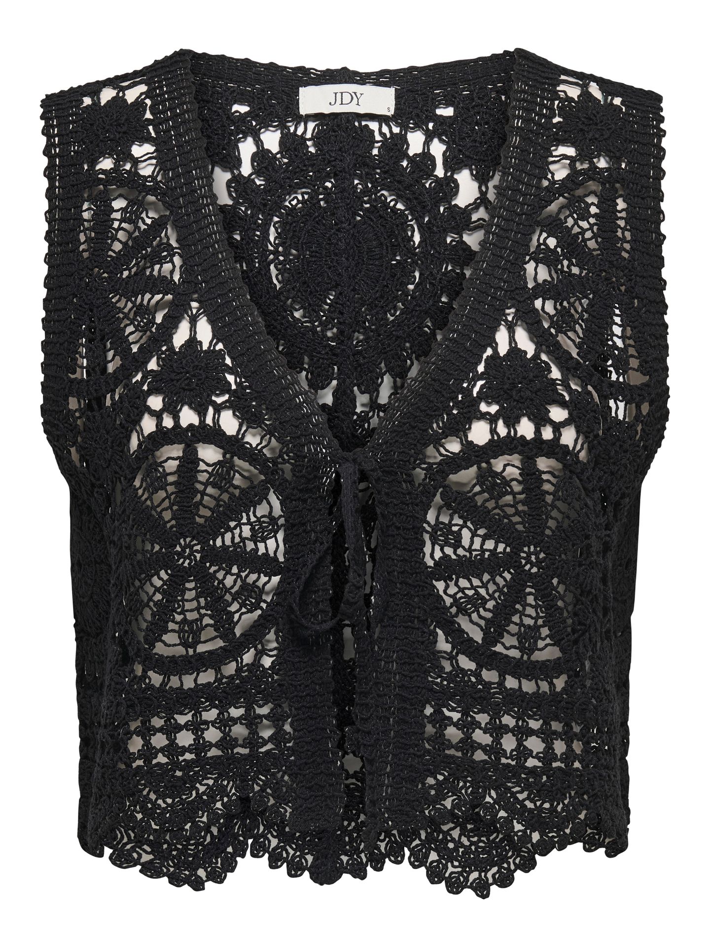 JDY JDYVIC S/L V-NECK TIE VEST KNT Black 2900156109030