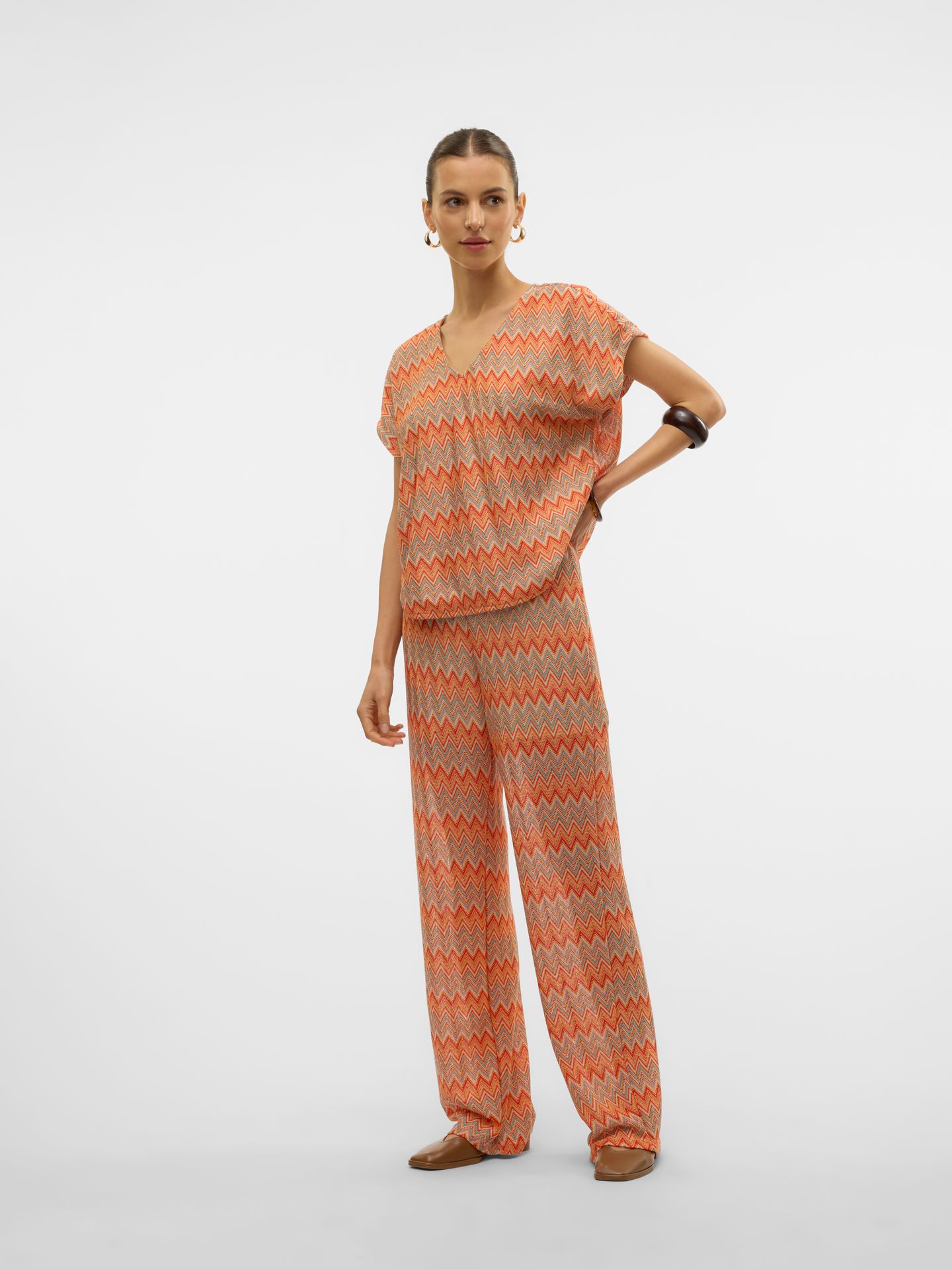 Vero Moda VMDICTE HW STRAIGHT PANTS JRS GA VO Dubarry/MELANGE 2900156114010