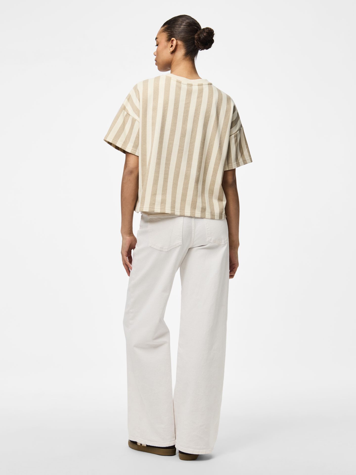 Pieces PCCHILLI SUMMER 2/4 SWT STRPE UB NO Silver Mink/NEW CLOUD DANCER 2900156124019