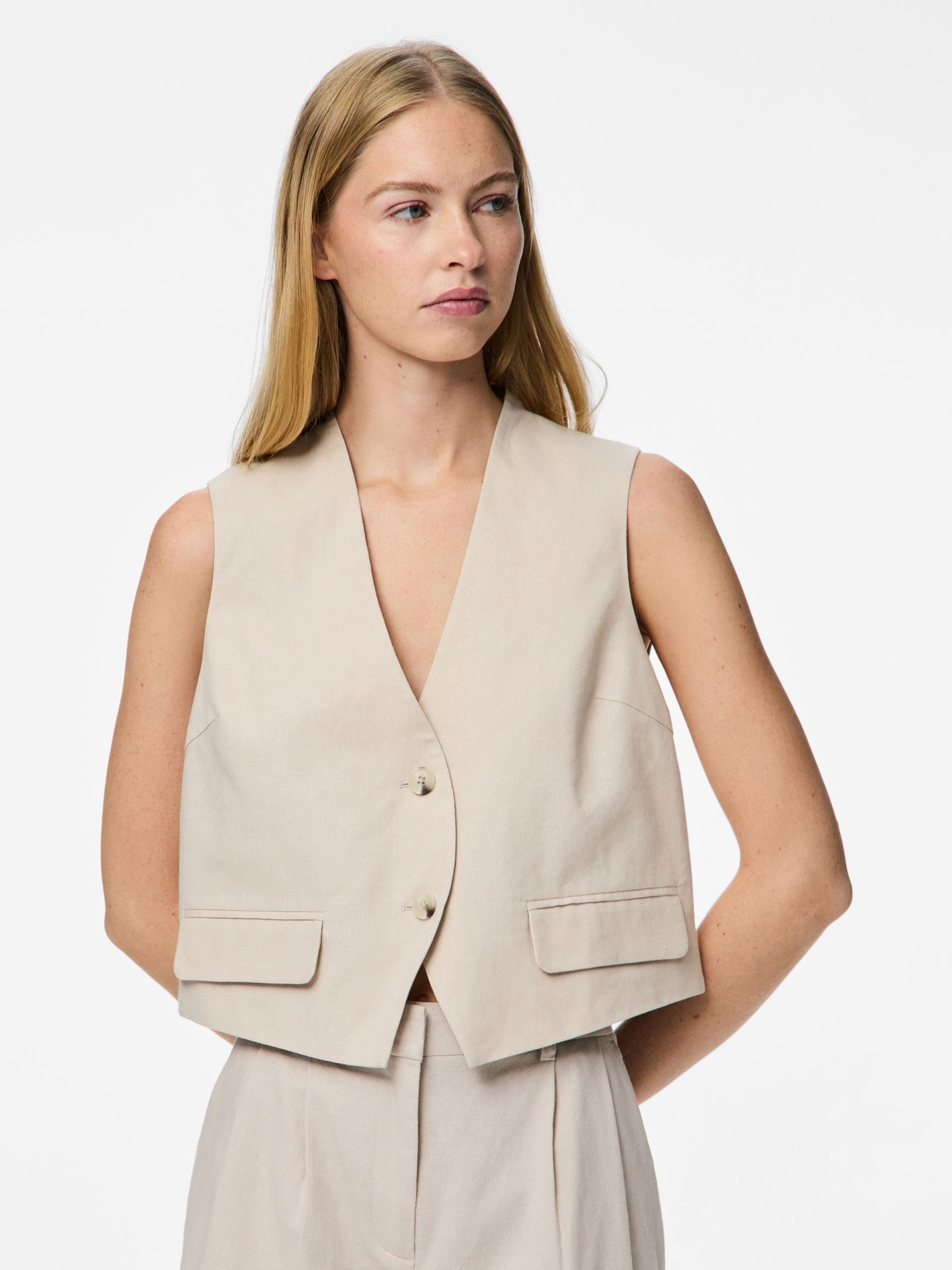 Pieces PCTIKI WAIST COAT Silver Gray 2900156128031