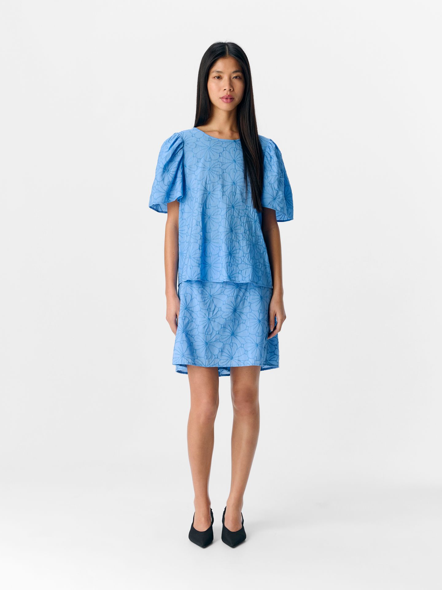 Object OBJILLY S/S RE O-NECK TOP 138 Cornflower Blue 2900156173024