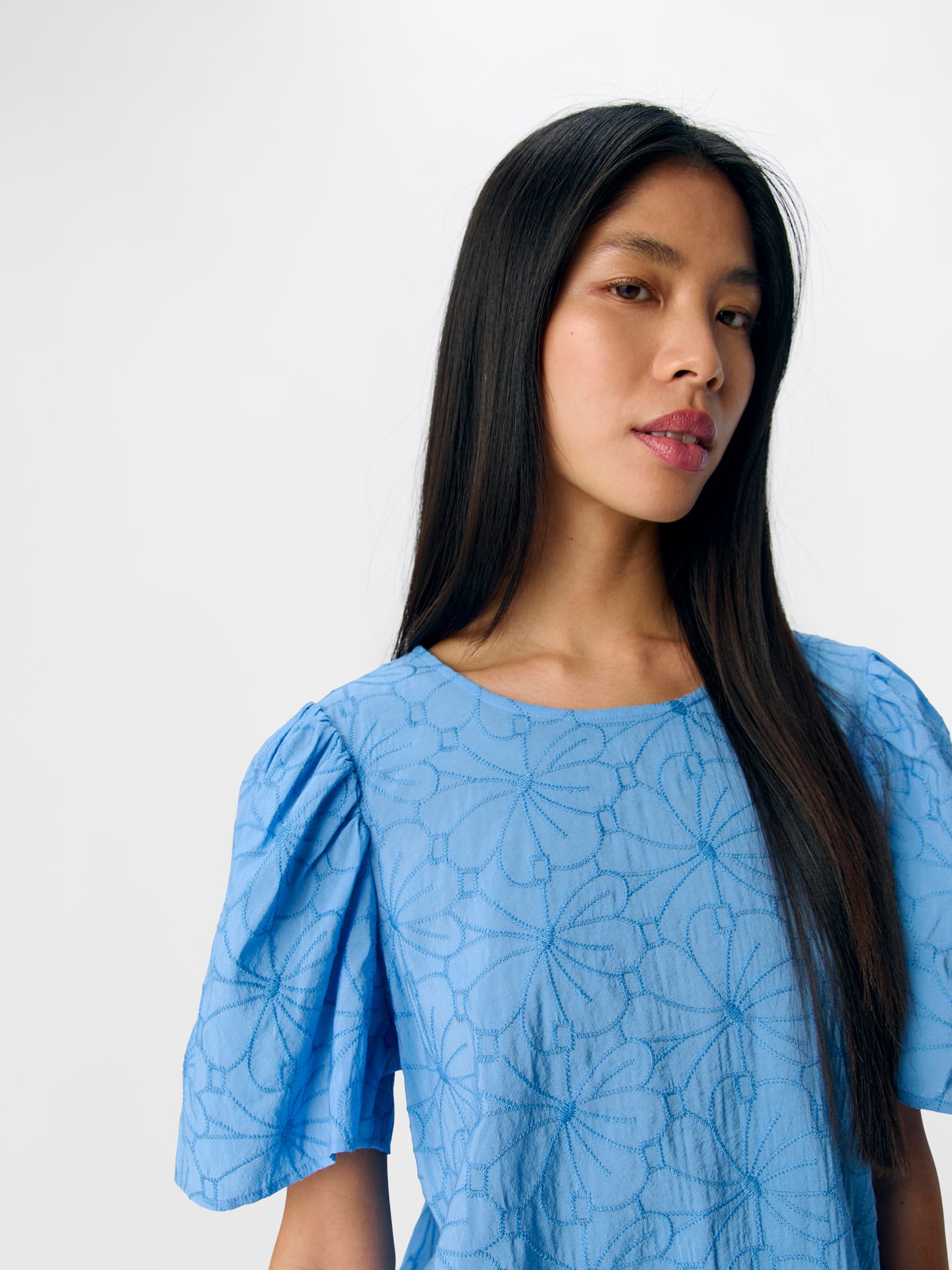 Object OBJILLY S/S RE O-NECK TOP 138 Cornflower Blue 2900156173024