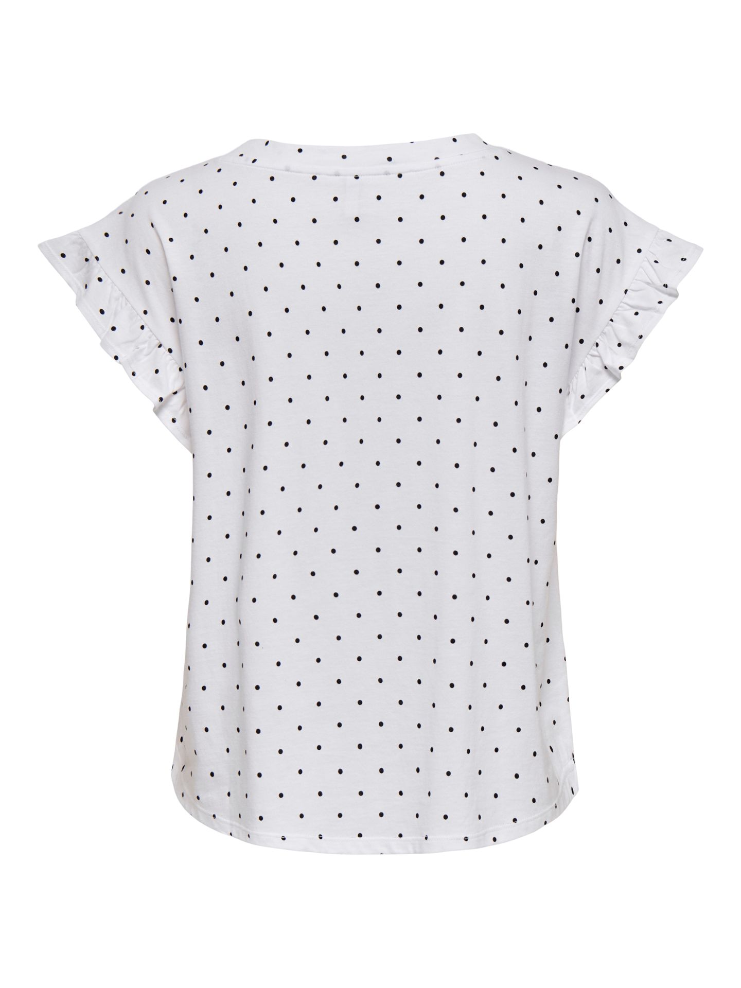 Only ONLGRAPE S/S FRILL O-NECK TOP JRS Bright White/Heart 2900156158038