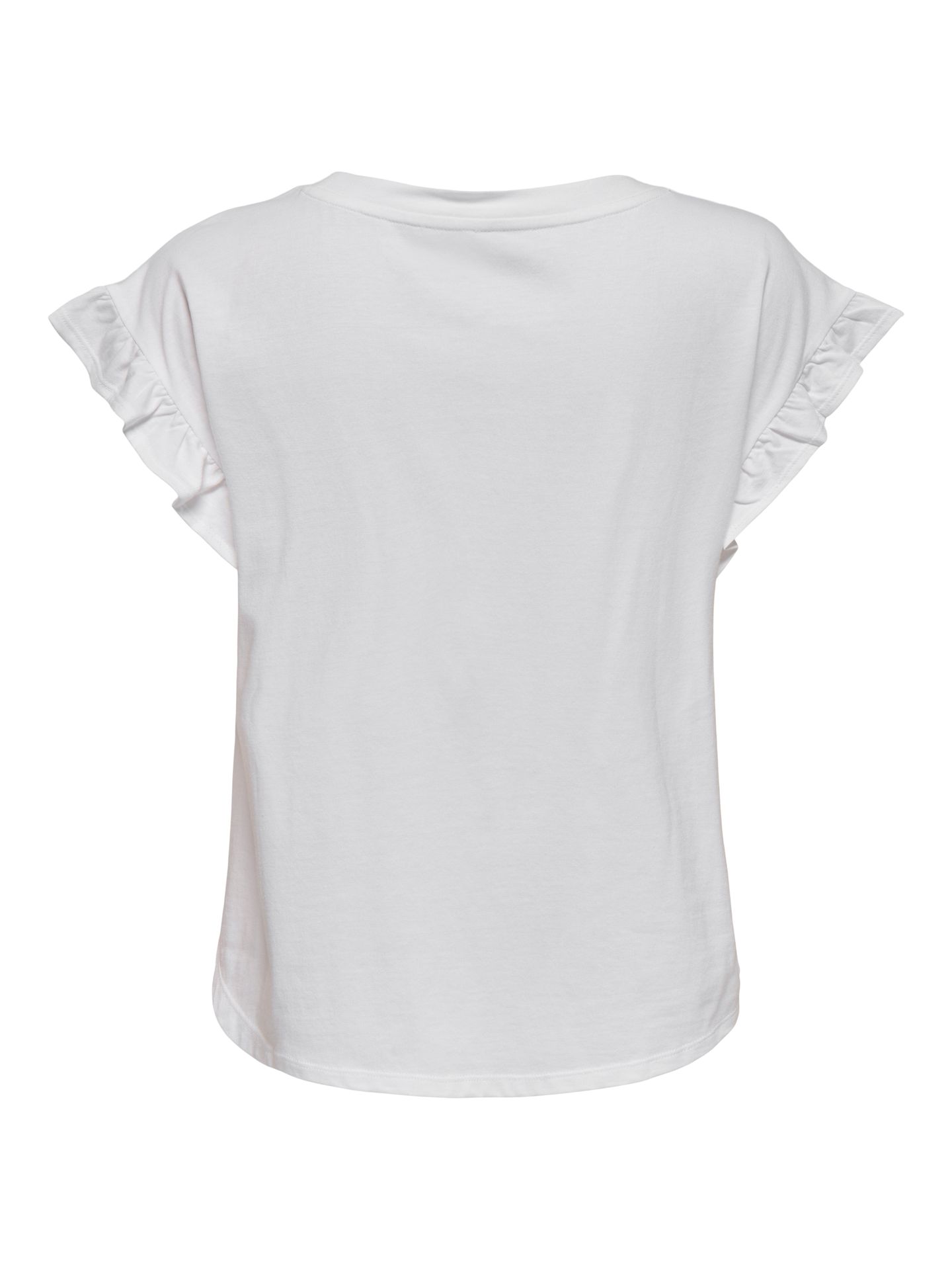 Only ONLGRAPE S/S FRILL O-NECK TOP JRS Bright White 2900156159028