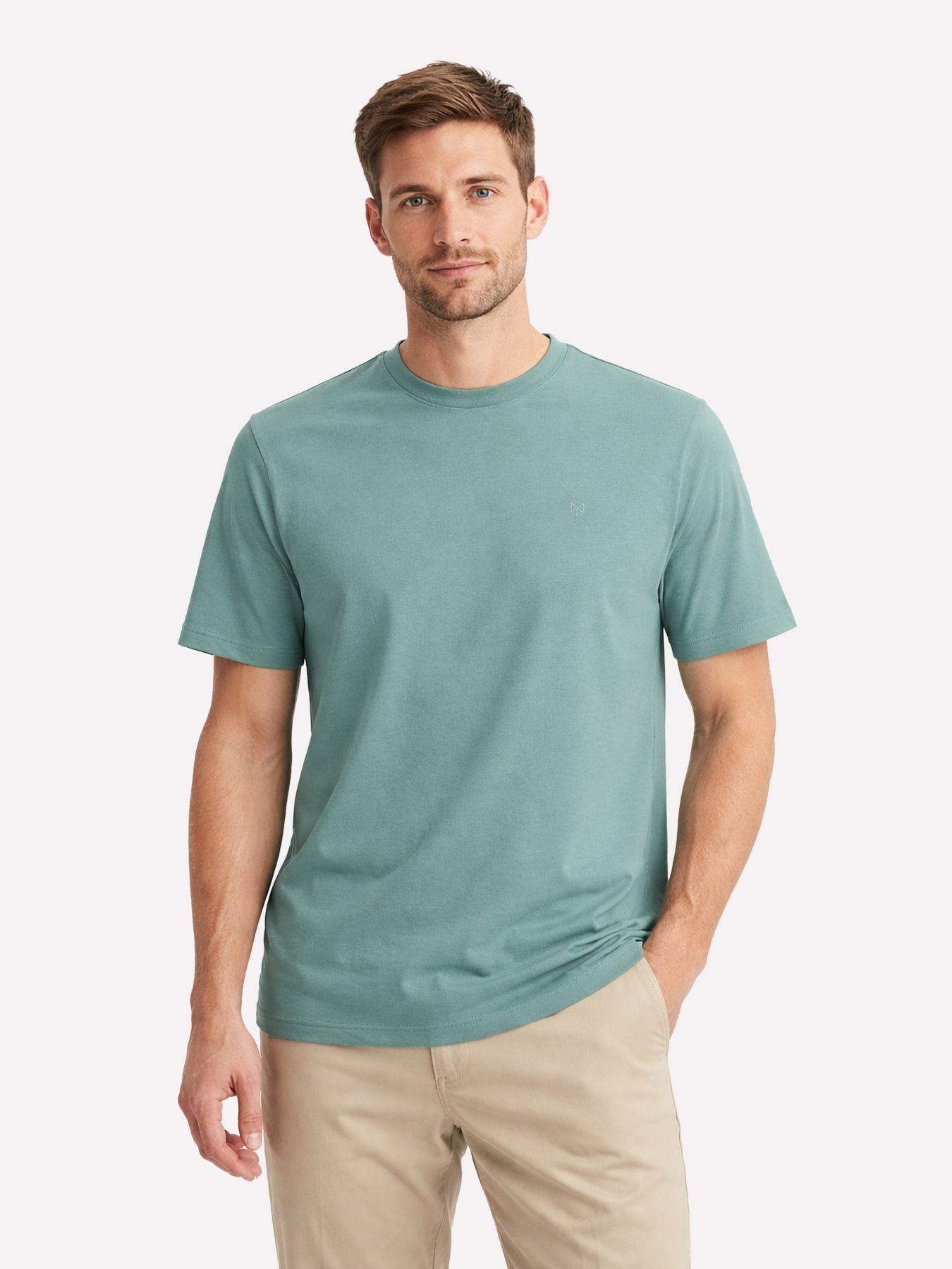Jack & Jones JPRBLUHUG SS TEE Sagebrush Green/SILVER LINING SHIEL 2900165962015