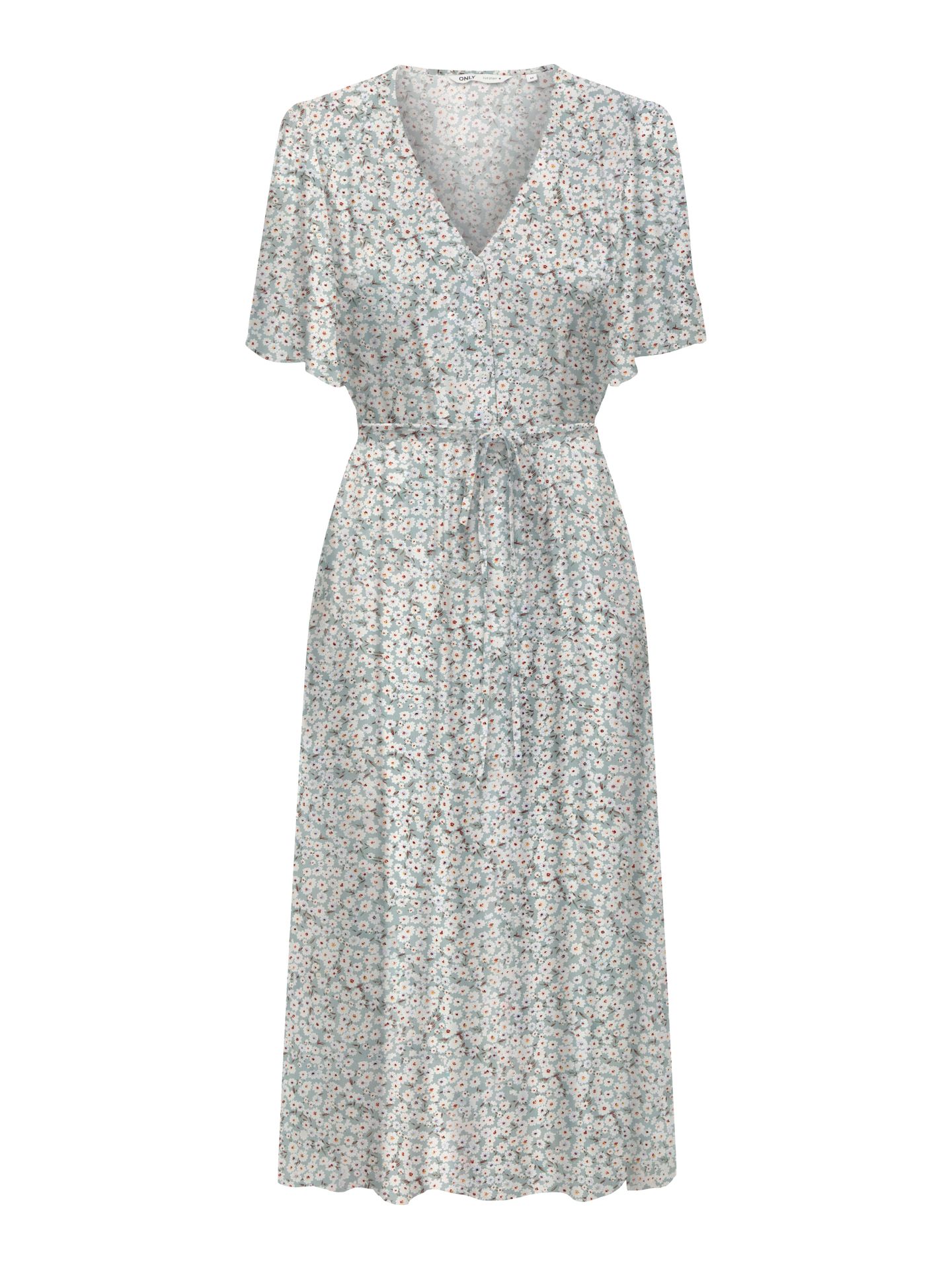 Only ONLHALIA LIFE S/S MIDI DRESS WVN NO Gray Mist/FLOWER 2900156200010