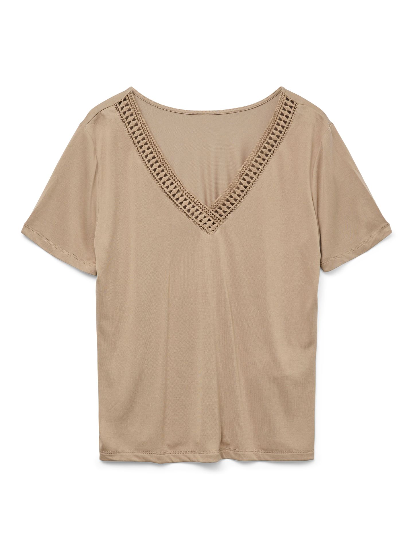 Vero Moda VMSAVANNAH LACE 2-WAY SS TOP JRS Silver Mink 2900156223033