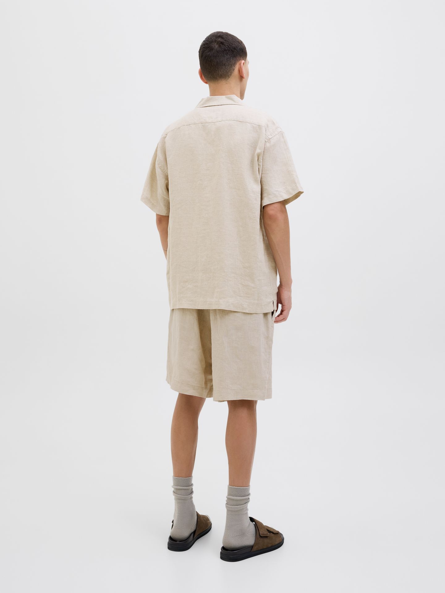Jack & Jones JPRCCLAWRENCE LINEN RESORT S/S SHIR Silver Lining/RELAXED FIT 2900156228038