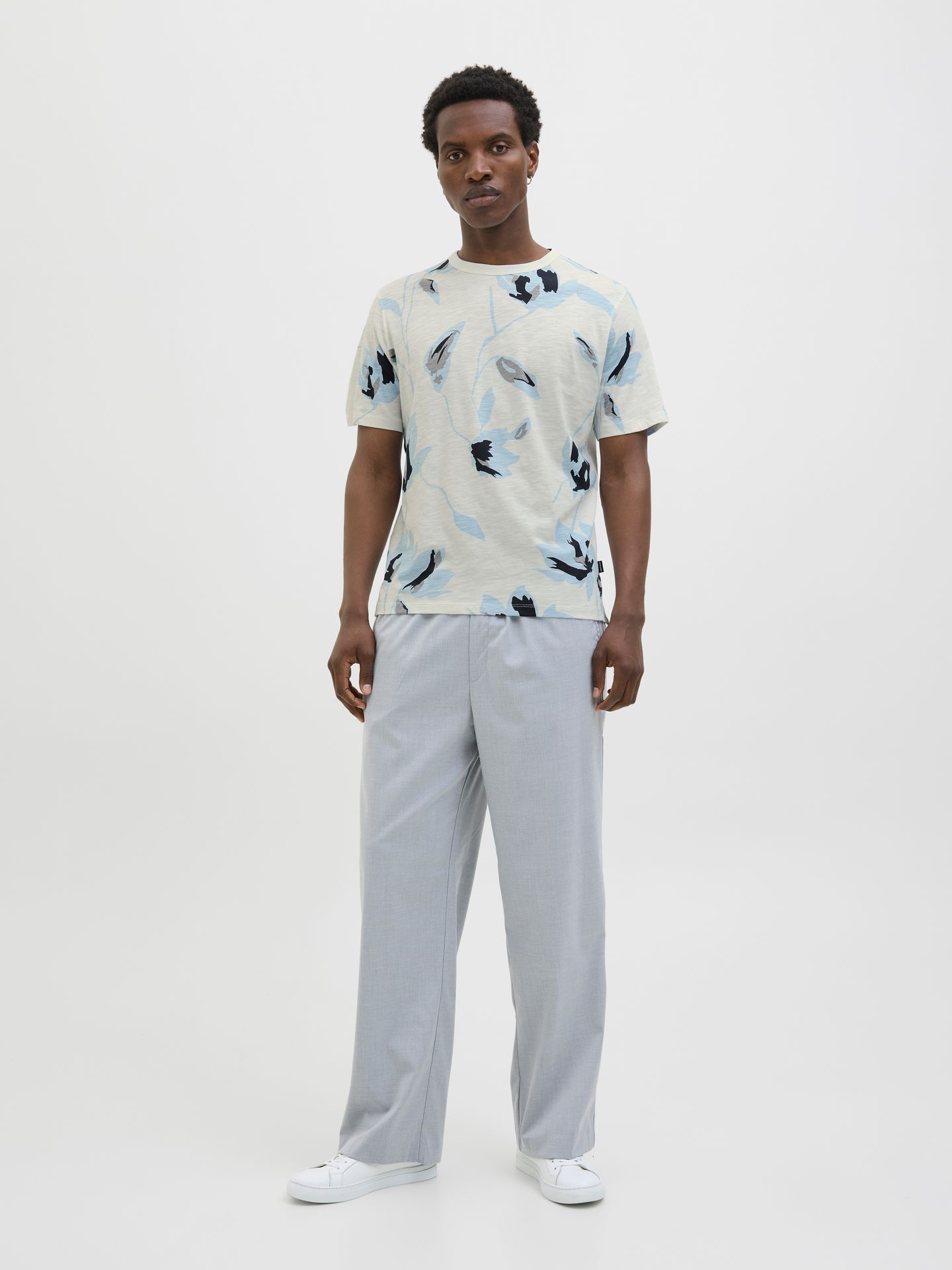 Jack & Jones JPRBLAPALERMO AOP SS TEE Cloud Dancer 2900156258035