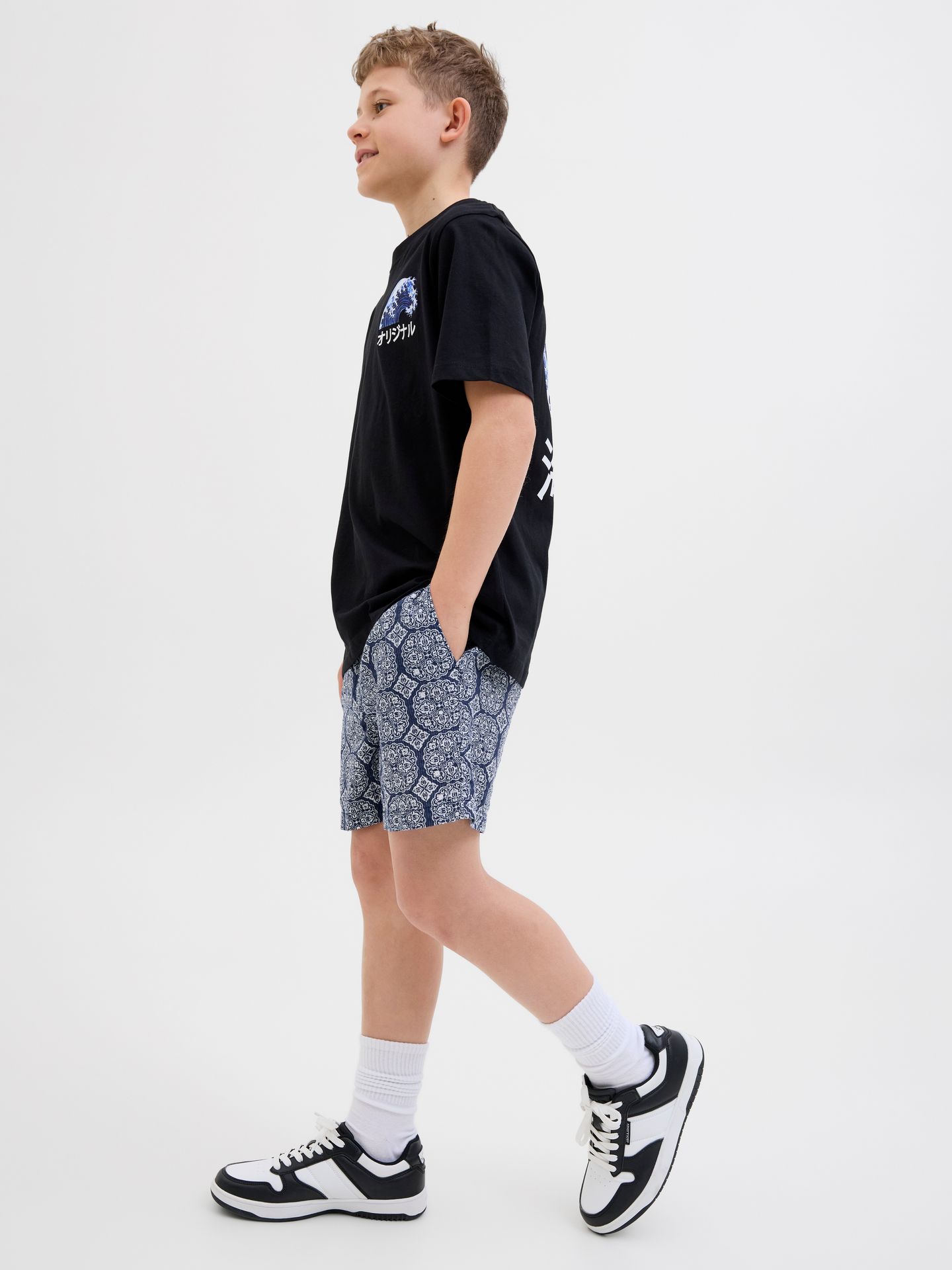 Jack & Jones JPSTJAIDEN SEERSUCKER AOP SHORT MI Ocean Cavern/AOP 2900156281026