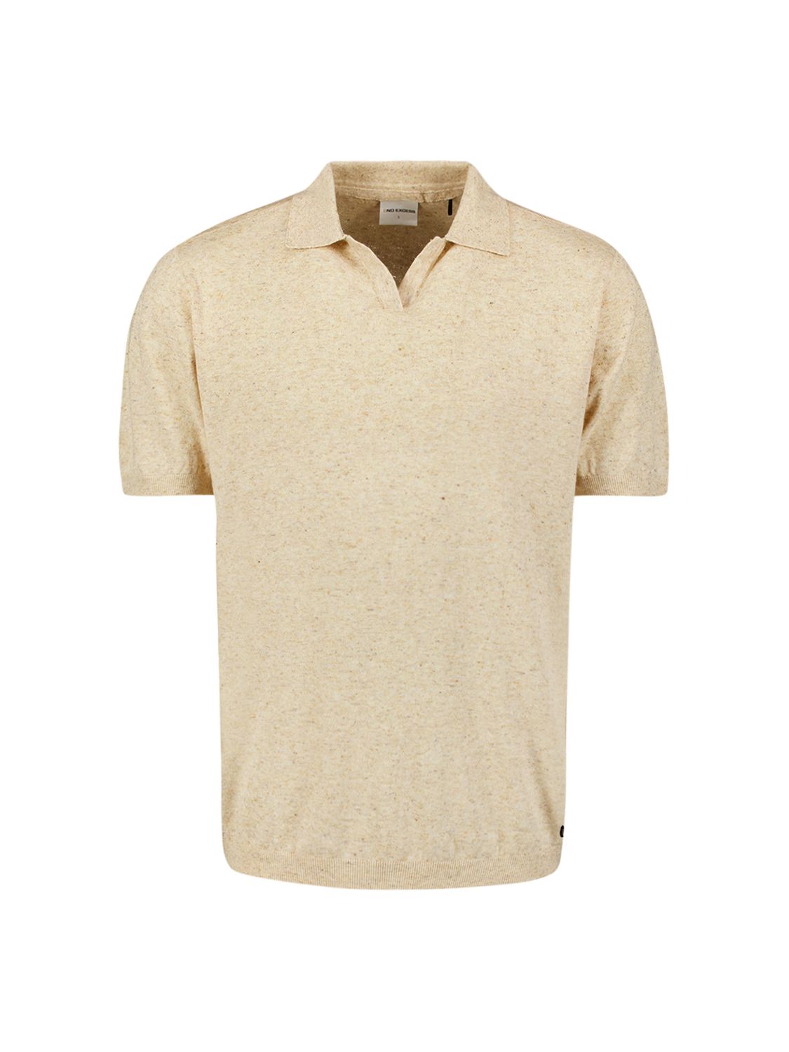 No Excess Pullover Short Sleeve Polo V Melange With Linen 015 sand 2900156295047 No Excess Pullover Short Sleeve Polo V Melange With Linen 015 sand 2900156295047
