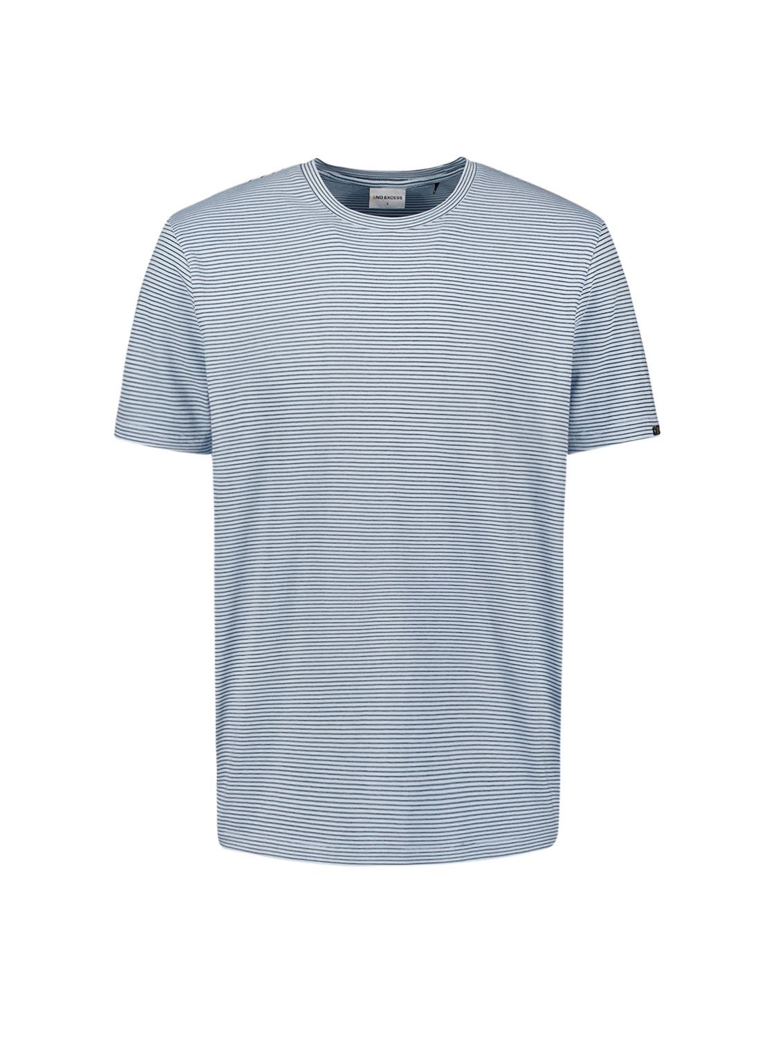 No Excess T-Shirt Crewneck Stripes 134 sky 00113163-EKA14000100000081