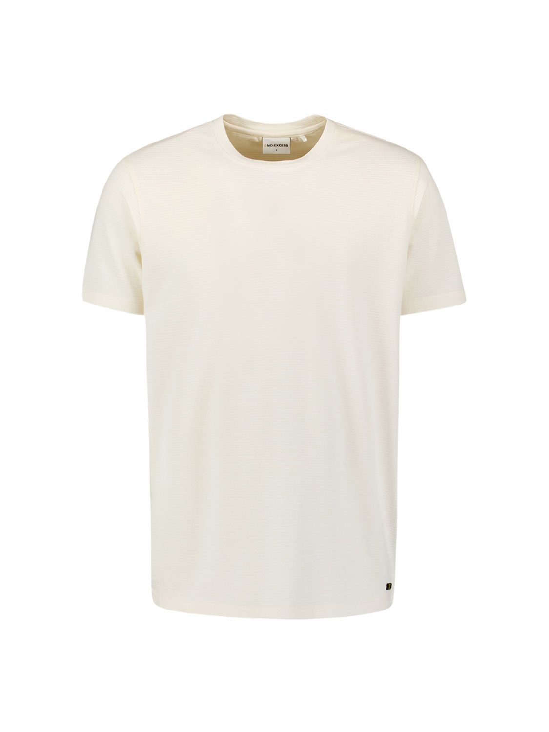 No Excess T-Shirt Crewneck Solid Relief Knit 011 offwhite 00113164-EKA14000100000095