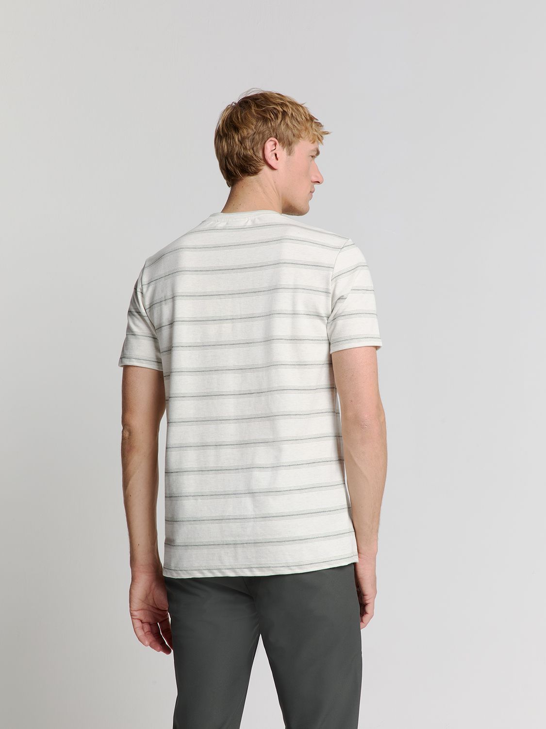 No Excess T-Shirt Crewneck Jacquard Stripe 011 offwhite 2900156303087