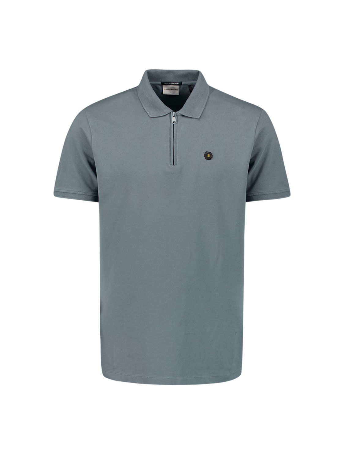 No Excess Polo Zip Pique Garment Dyed 137 washed blue 2900156305074 No Excess Polo Zip Pique Garment Dyed 137 washed blue 2900156305074