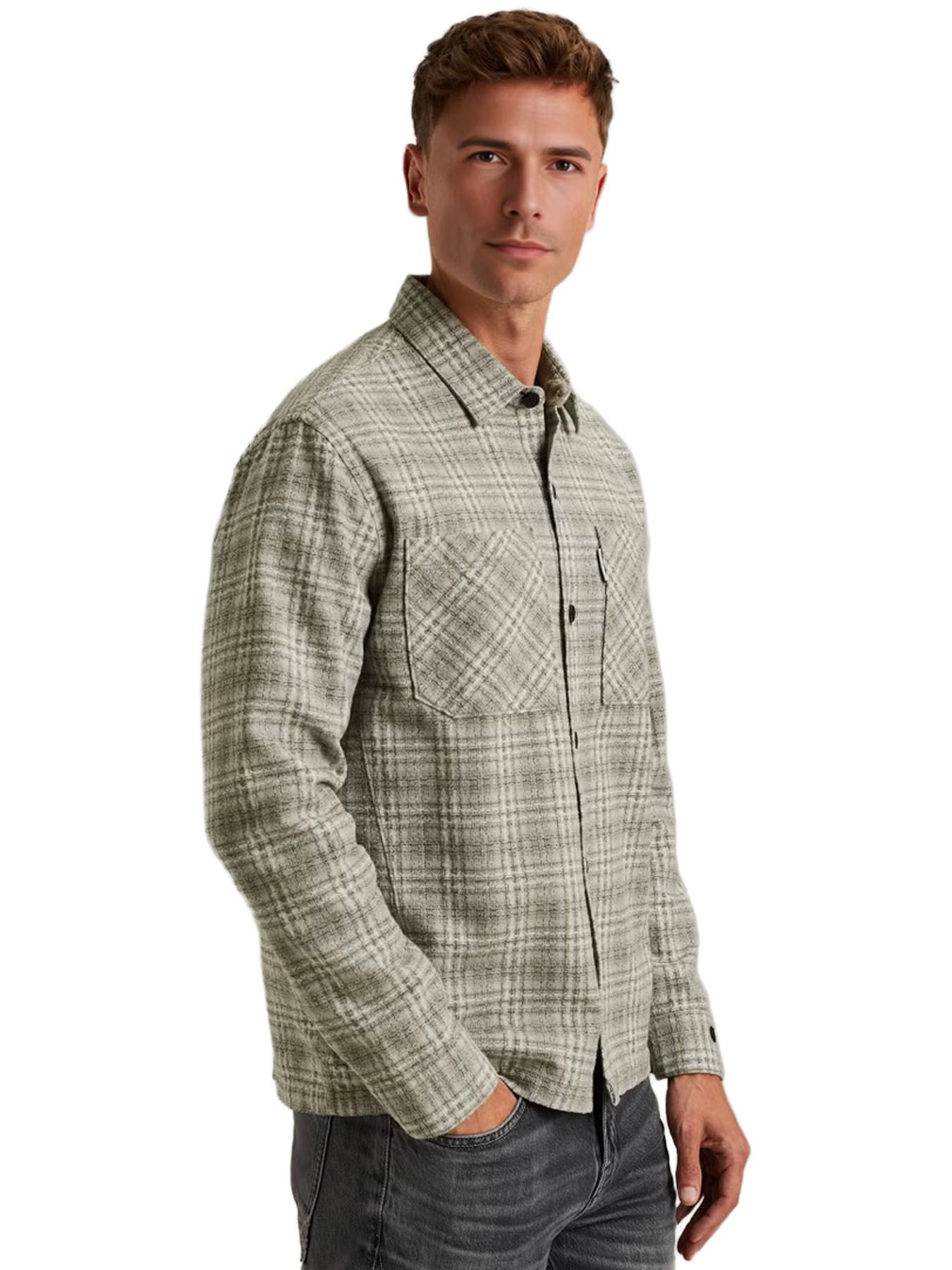Cast Iron LONG SLEEVE SHIRT Dobby yarn dyed Drizzle 2900156346046