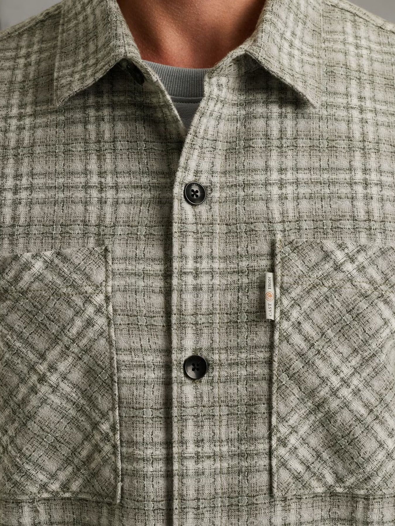 Cast Iron LONG SLEEVE SHIRT Dobby yarn dyed Drizzle 2900156346046