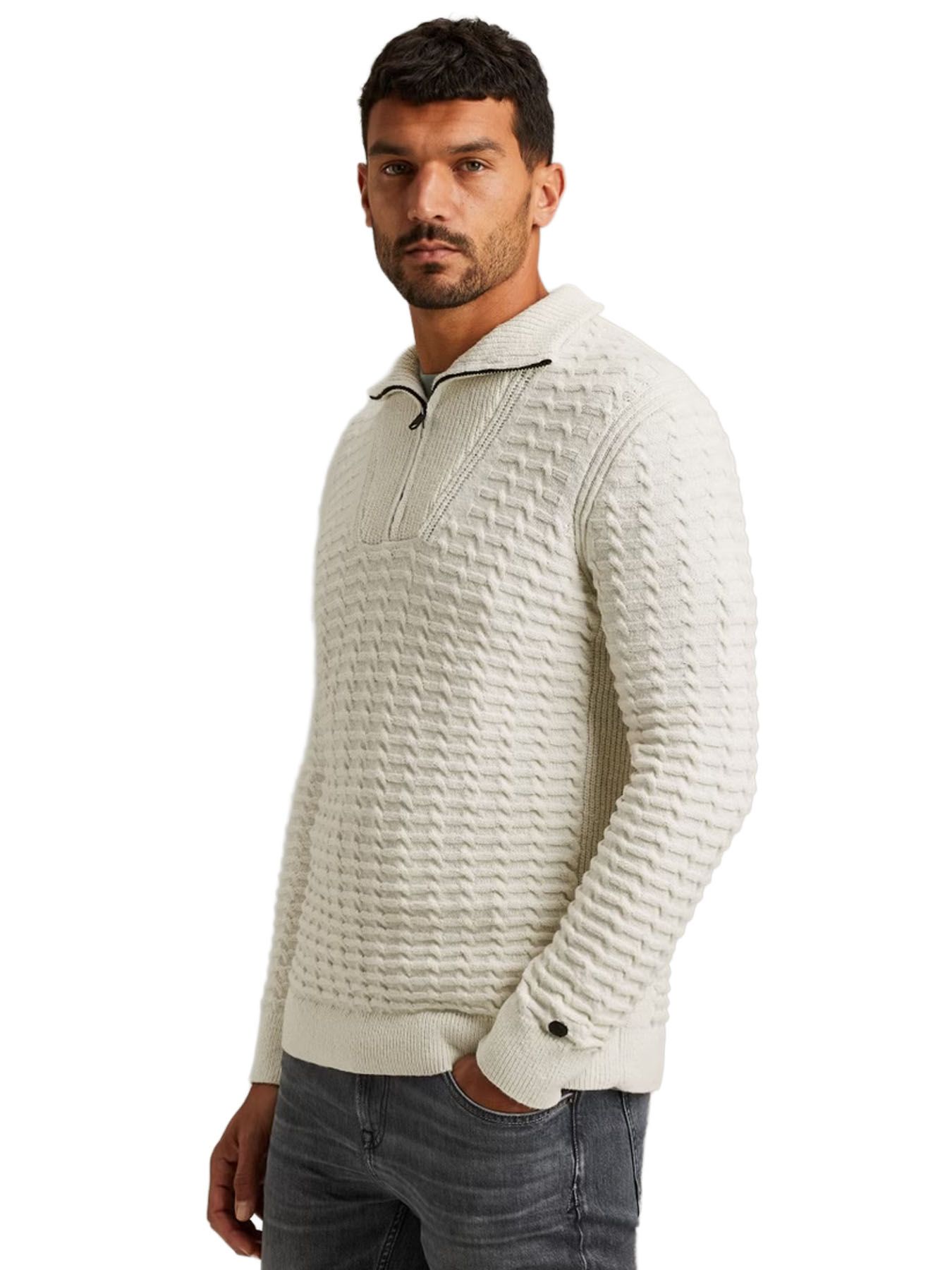 Cast Iron Half zip collar cotton boucle 9001 2900156348033