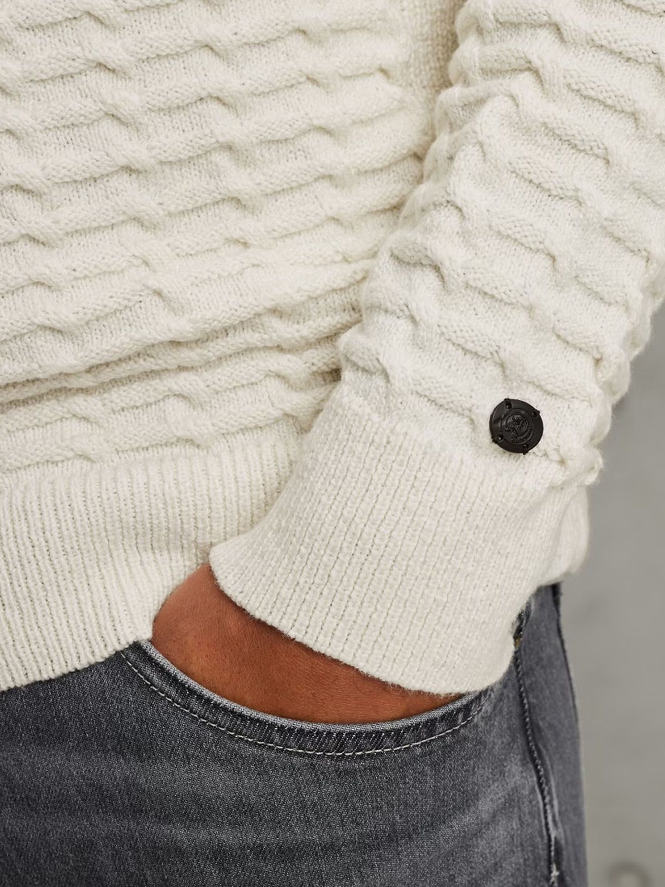 Cast Iron Half zip collar cotton boucle 9001 2900156348033