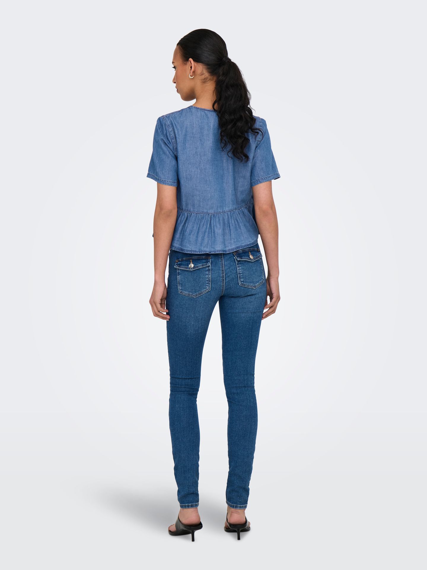 Only ONLBEA SS BOW DNM SHIRT BJ Medium Blue Denim 2900156358032