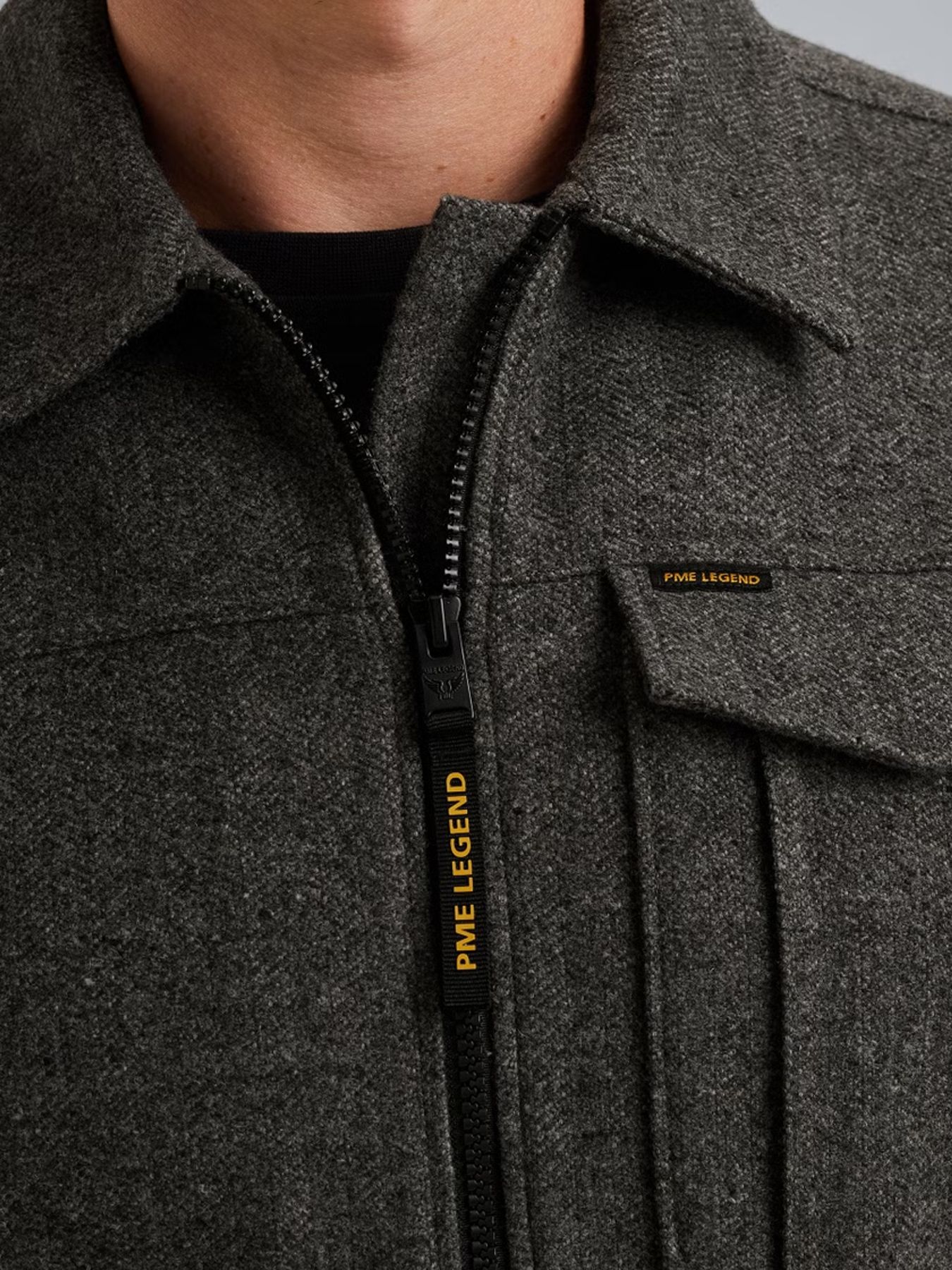 Pme Legend LONG SLEEVE SHIRT Woolblend Herrin White/Light Blue 2900156361025