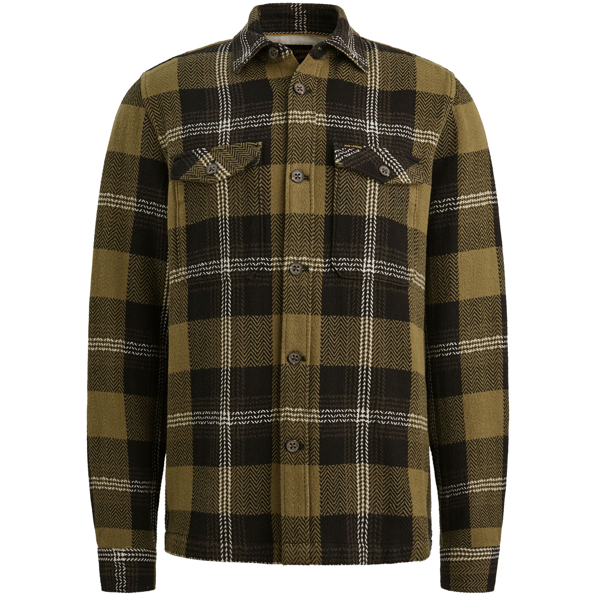 Pme Legend LONG SLEEVE SHIRT yarn dye check Dusky Green 00113206-6389