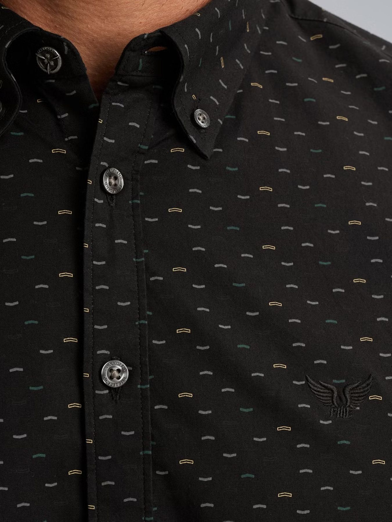 Pme Legend LONG SLEEVE SHIRT Allover print on Jet Black 2900156366013