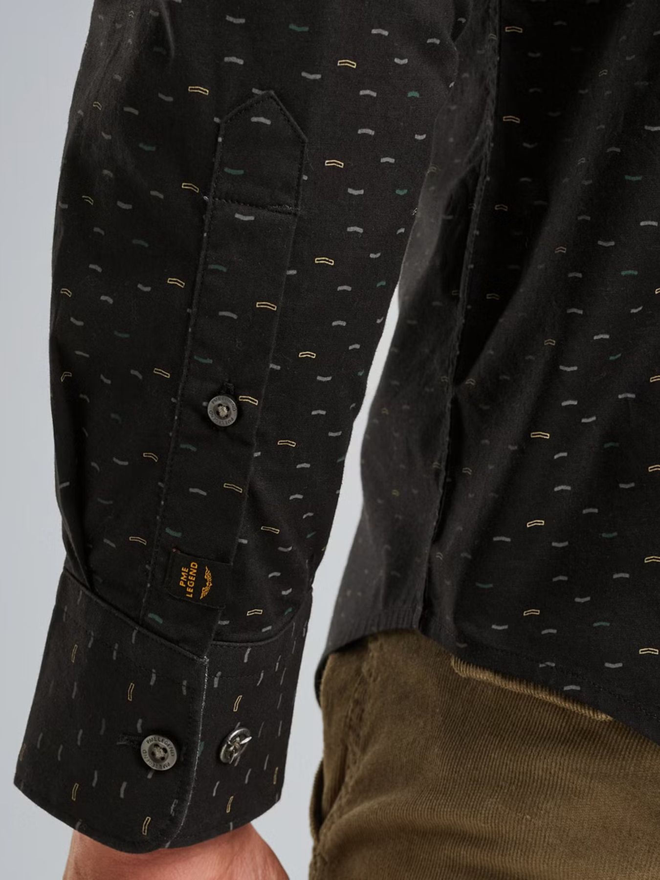 Pme Legend LONG SLEEVE SHIRT Allover print on Jet Black 2900156366013