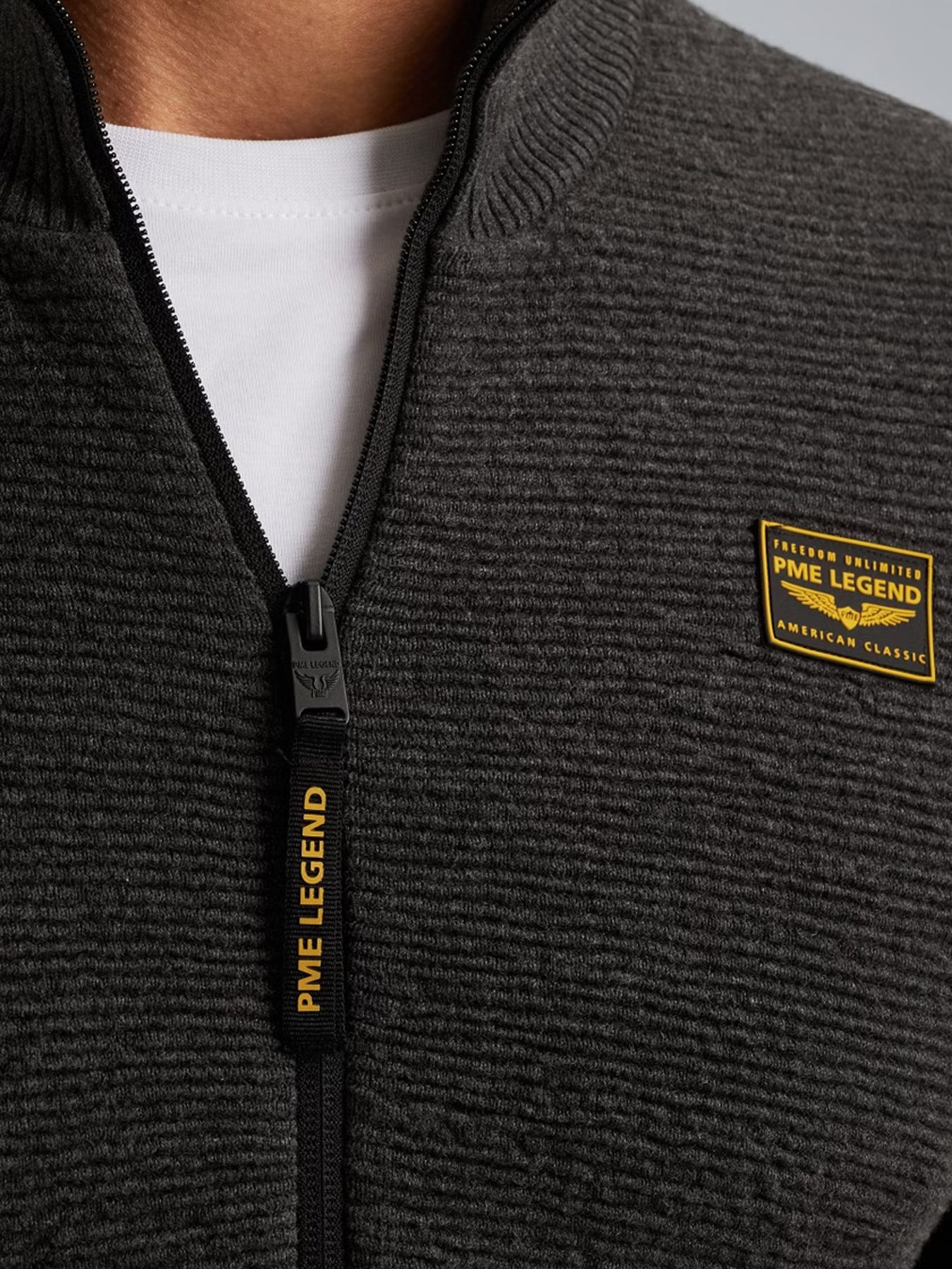 Pme Legend Zip jacket texture yarn White/Light Blue 2900156368048