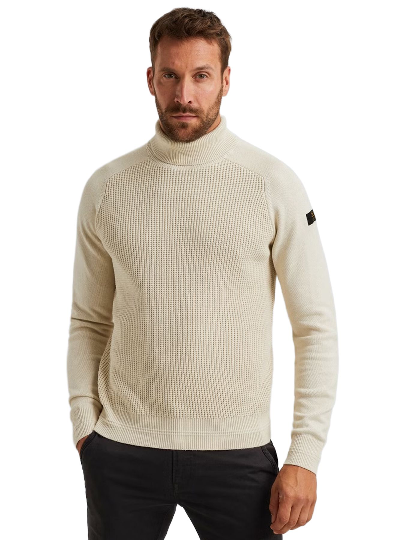 Pme Legend Roll neck cotton blend Bone White Melee 00113212-910