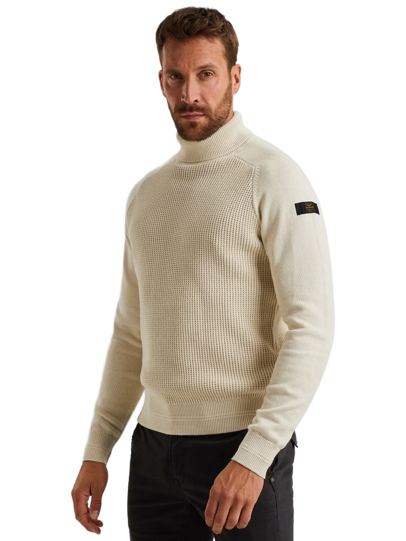 Pme Legend Roll neck cotton blend Bone White Melee 2900156371055