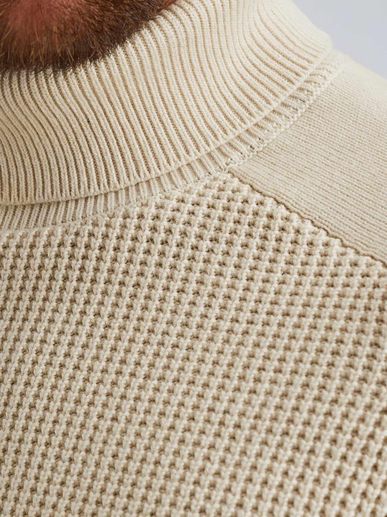 Pme Legend Roll neck cotton blend Bone White Melee 2900156371055