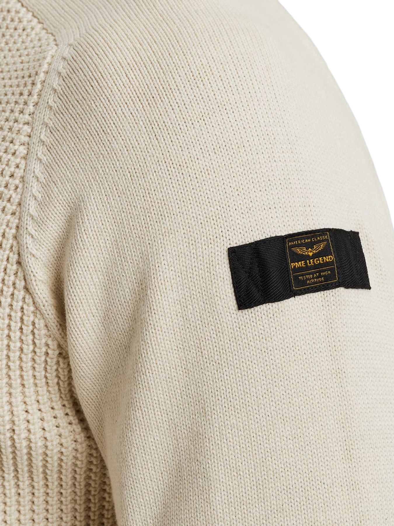 Pme Legend Roll neck cotton blend Bone White Melee 2900156371055